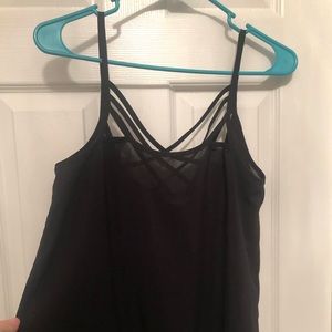 Black strappy tank top